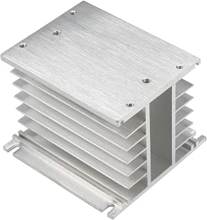 Fielect Aluminum Heat Sink SSR Dissipation for Three Phase Solid State Relay 10A-100A Silver