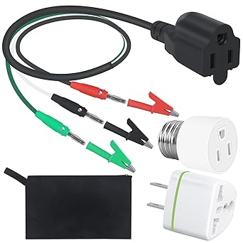 Xin Tester Circuit Breaker Finder Accessory Kit, 125V 10A Universal Circuit Tracer Leads Tester with Clips Circuit Breaker Adapters HVAC Adaptor Cord Hand Tool for Circuit Breaker Finder