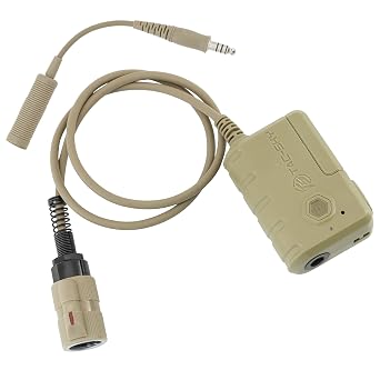 6Pin Extension Cable PTT Adapter with Conversion Cable for 7.0mm Plug Tactical Headsets,Connect to Phones for Music & Calls Tan