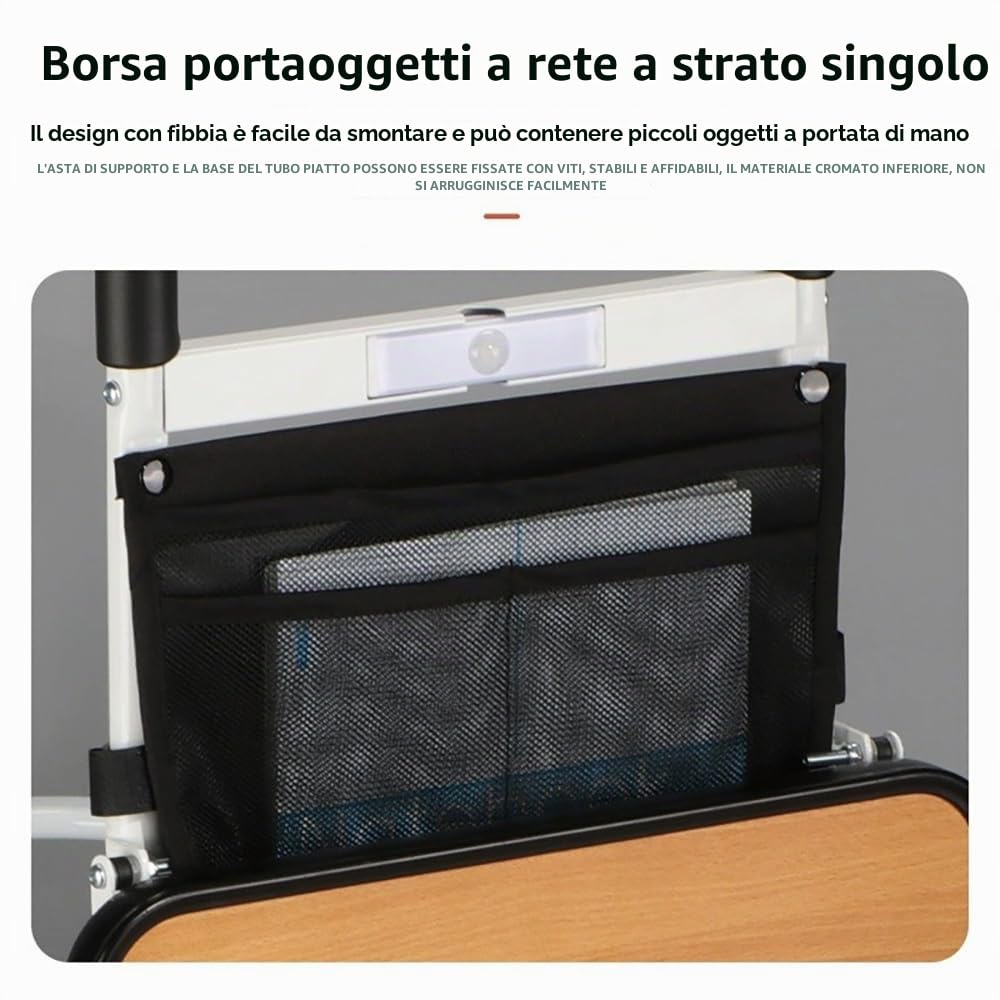 Sponde Letto Anzian,Imaniglia Letto Anziani Per Alzare,Adjustable Bed Assistance Tracks, with Bag,Corda di sicurezza Fall Prevention,Sensore luminoso staccabile, tavolo pieghevole ,for Elderly,Adults