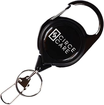 Retractable ID Card/Badge Holder, Heavy Duty-Keychain Holder, Carabiner Pee Cloth Holder Retractable Clip, RG1 Fly Fishing Tool Zinger Retractor Key Reel Holder with Key Ring & Buckle