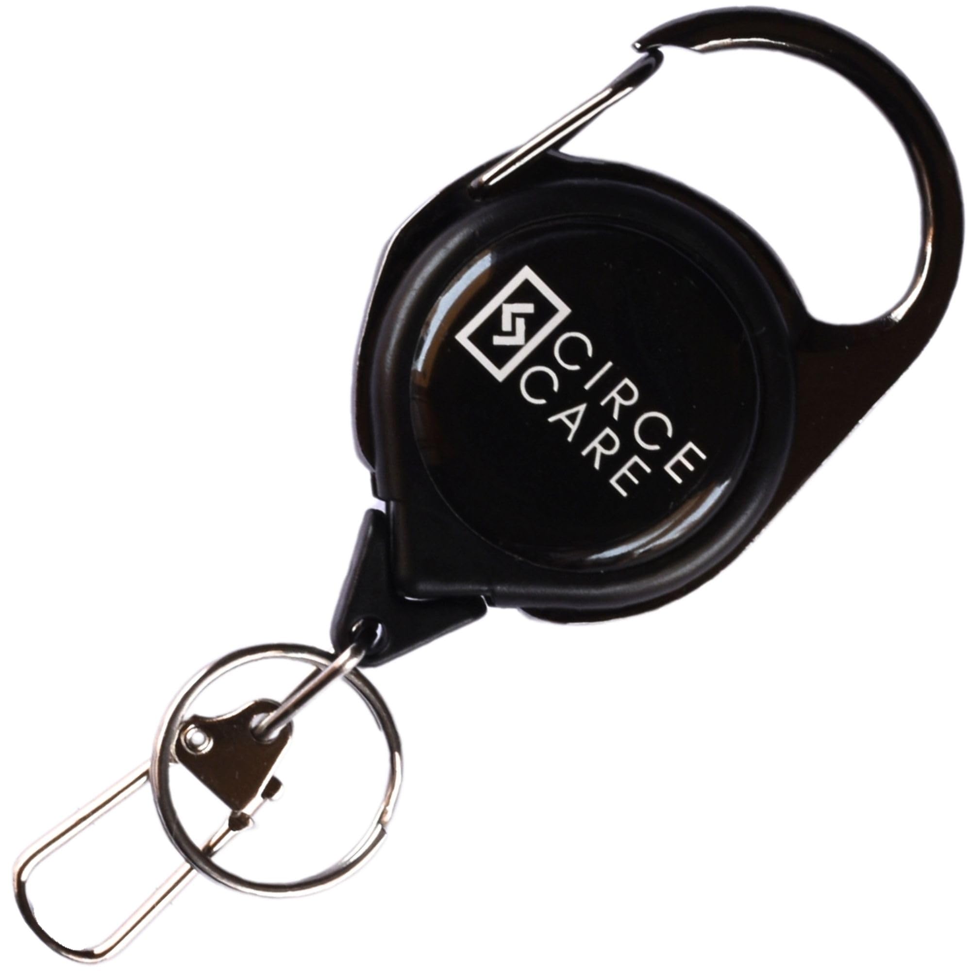 CIRCE CARE Retractable Multitool Holder - Heavy Duty Keychain, Carabiner Badge Holder, Pee Cloth Holder, Fly Fishing Tool Zinger Retractor with Key Ring & Buckle