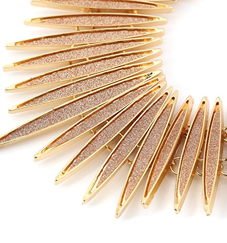 Moloch Sparkling Druzy Leaf Choker Necklace Fashion Gold-Tone Collar Necklace Bib Statement Chunky Tribal Necklace Woman Jewelry (Gold) #TOP3