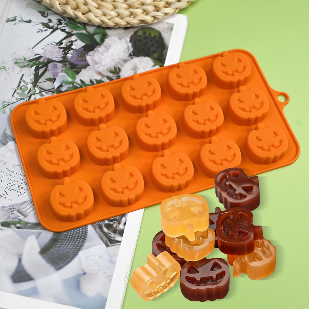 Moules En Silicone Halloween - 2 Formes Fantôme & Citrouille - Pour Chocolats, Bonbons, Glaçons, Pâtisserie Maison & Déco Fête
