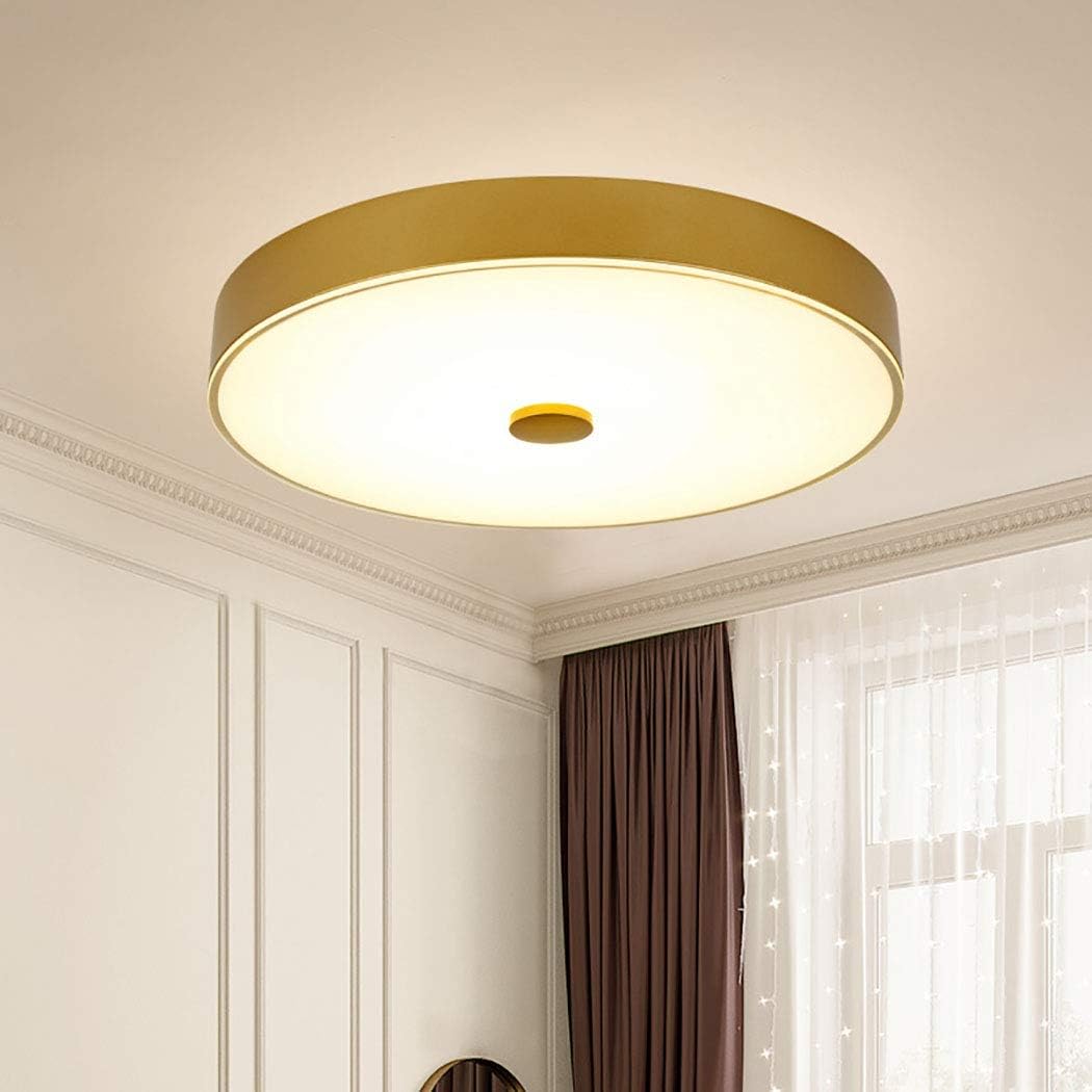 Round Dimmable Flush Mount Ceiling Lights Fixture, 12-Inch LED Ceiling Lamp with Glass Lampshade for Bedroom Living Room Hallway,Gold