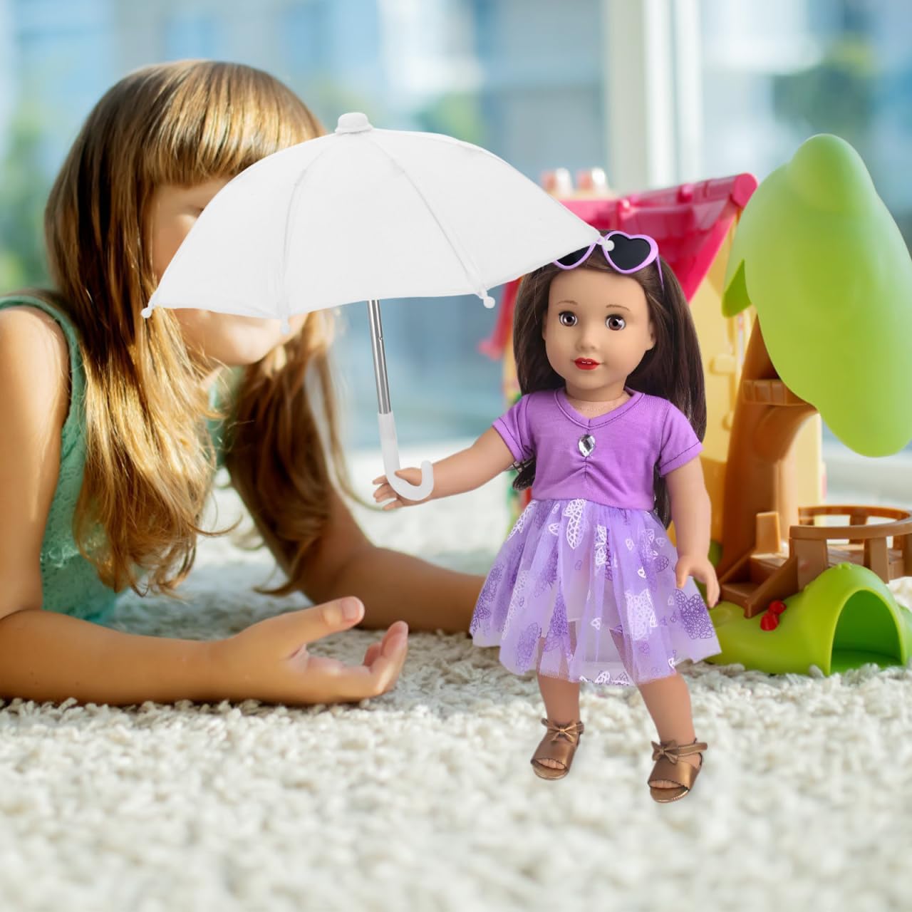 Vaguelly 5sets Miniature Model Toy Doll House Umbrella Decorative Mini Umbrella Unique Design 2pcs*5