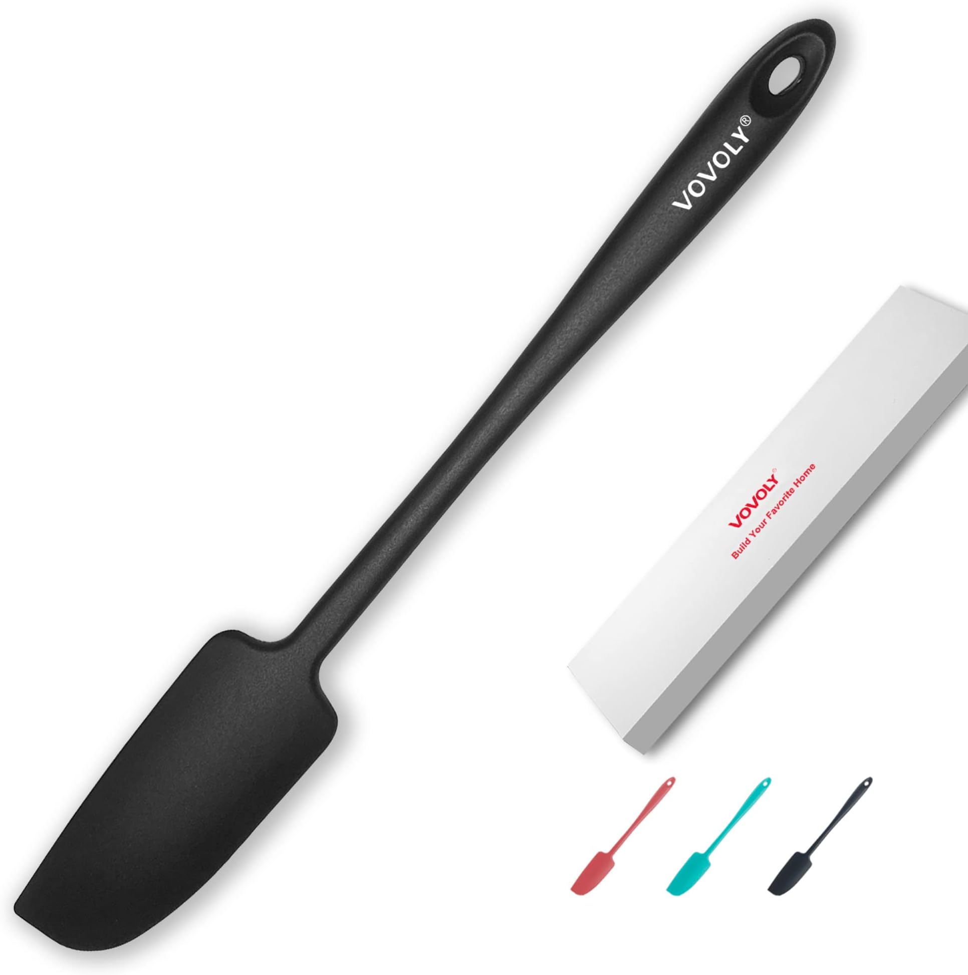 Patelai Long Handle Silicone Jar Spatula NonStick Rubber