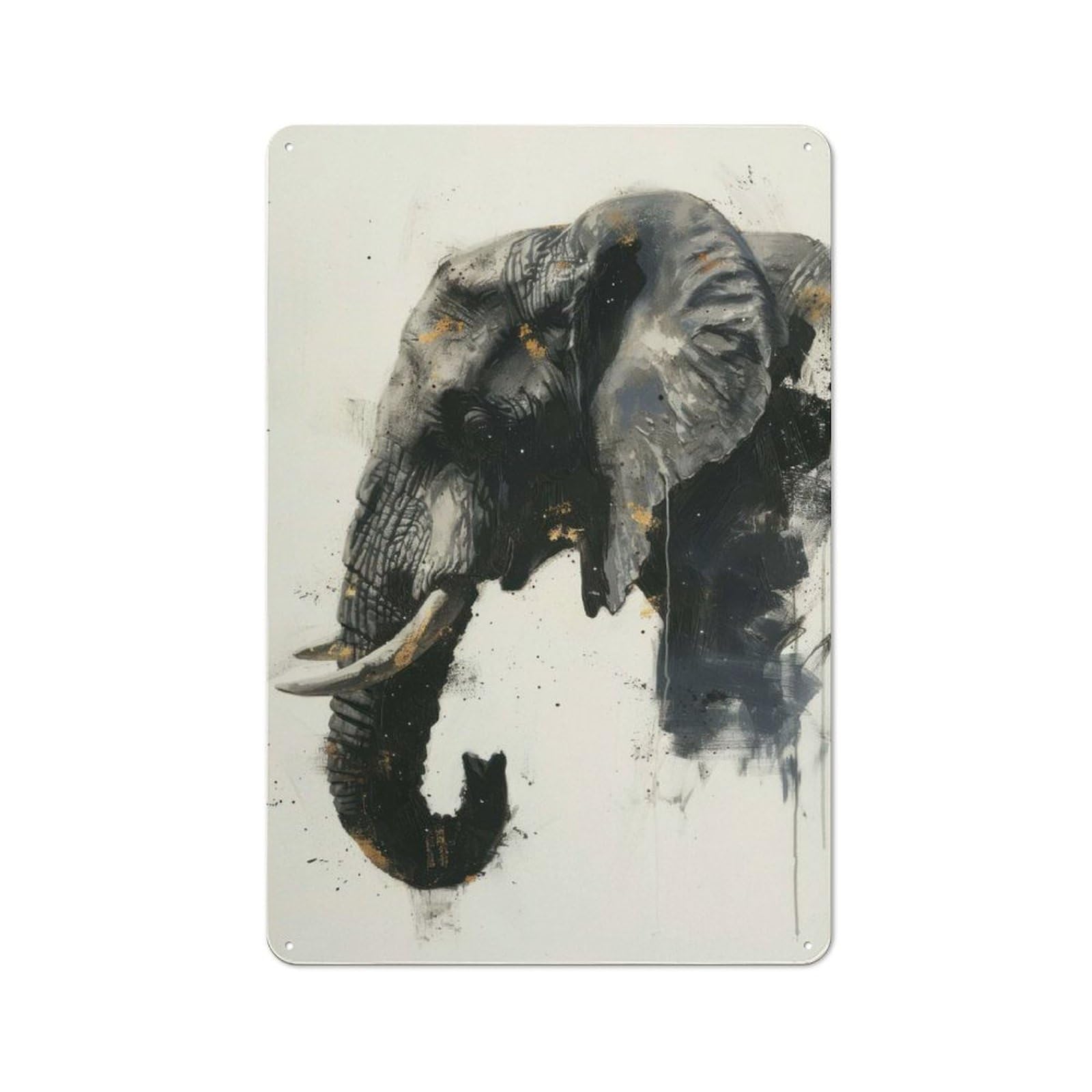 Junmoney Elephant Grace Rustic Metal Sign 30X20cm For Kitchen Or Home Bar, Gift For Kitchen Decor Lovers During The Christmas Season