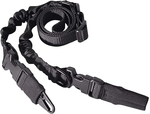 WOLTIS Two Point Gun Sling, Adjustable Bungee Rifle Sling Strap Military Tactical QD Quick Detach Sling with Hook for Outdoor Hunting Shooting
