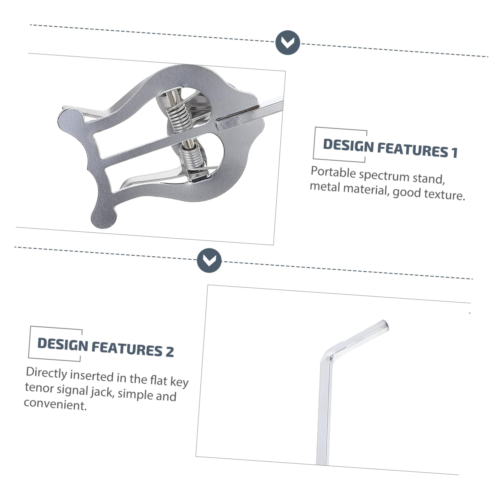 HEMOTON Horn Music Book Rack Clamp-on Lyre for Marching Band Sturdy Metal American Plating Portable Sheet Music Stand