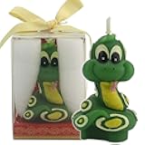 TIHOOD Snake Cartoon Birthday Candle, Smokeless Cake Candle and Party Supplies, Hand-Made Cake Topper Decoration, Great Gift
