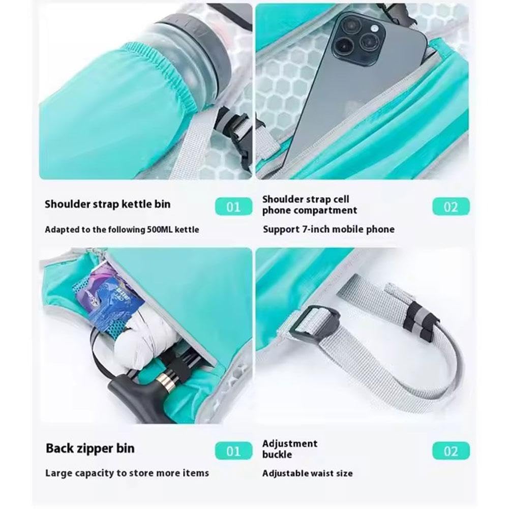Laufweste für Männer und Frauen, verstellbare Brustgurte, Lauf-Trinkweste mit 550 ml weicher Wasserflasche, atmungsaktiver Trinkrucksack mit reflektierenden Streifen, Laufrucksack für Trailrunning