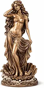 Estátua Afrodite 13cm Escultura Decorativa Cor Bronze Deusa Grega Clássica para Sala Escritório Presente (13cm)