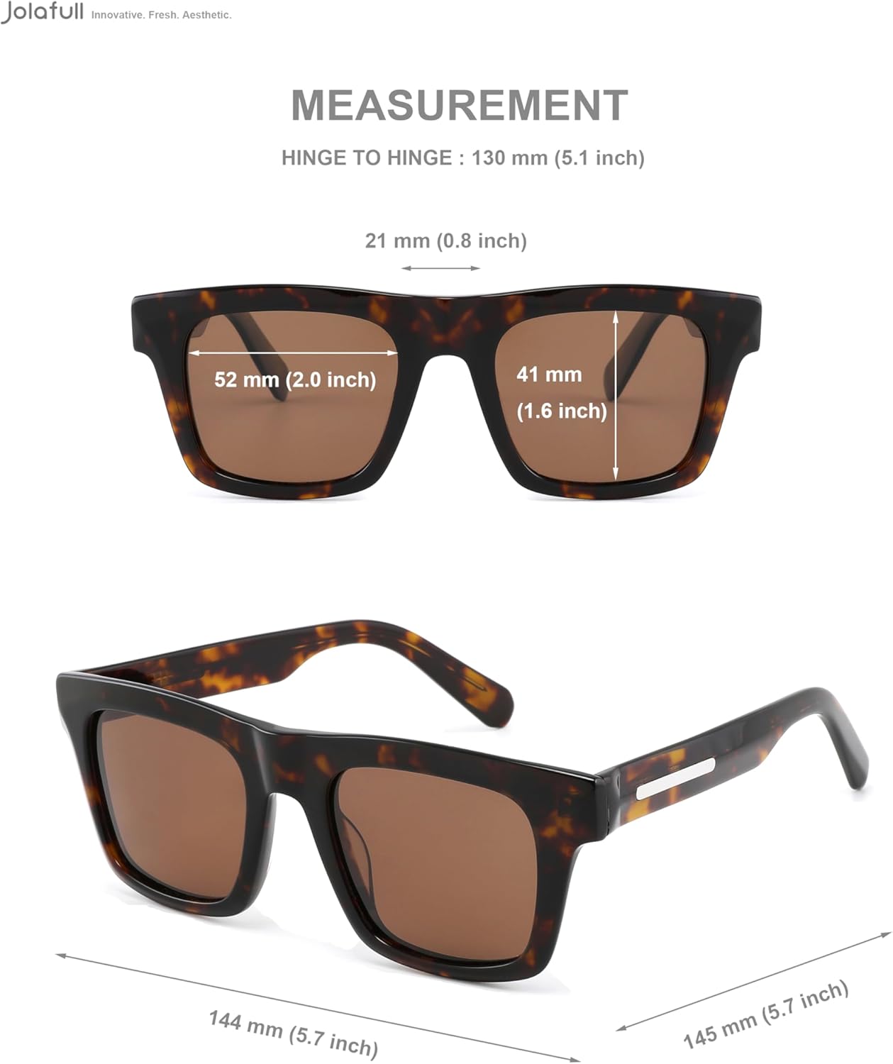 JS2502 Square Polarized Men's Acetate Sunglasses