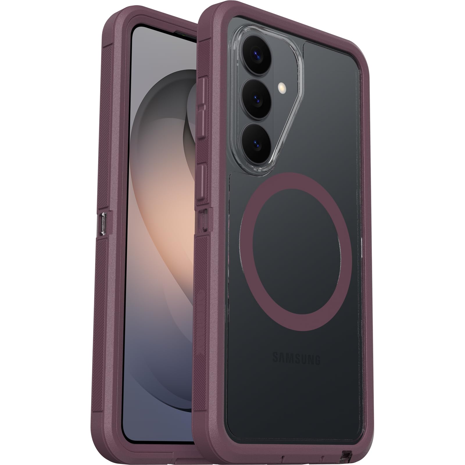 OtterBox Defender Series Pro XT Case with Magnets for Samsung Galaxy S26, Shockproof, Drop proof, Ultra-Rugged, Protective Case, 7x Tested to Military Standard, Clear/Purple