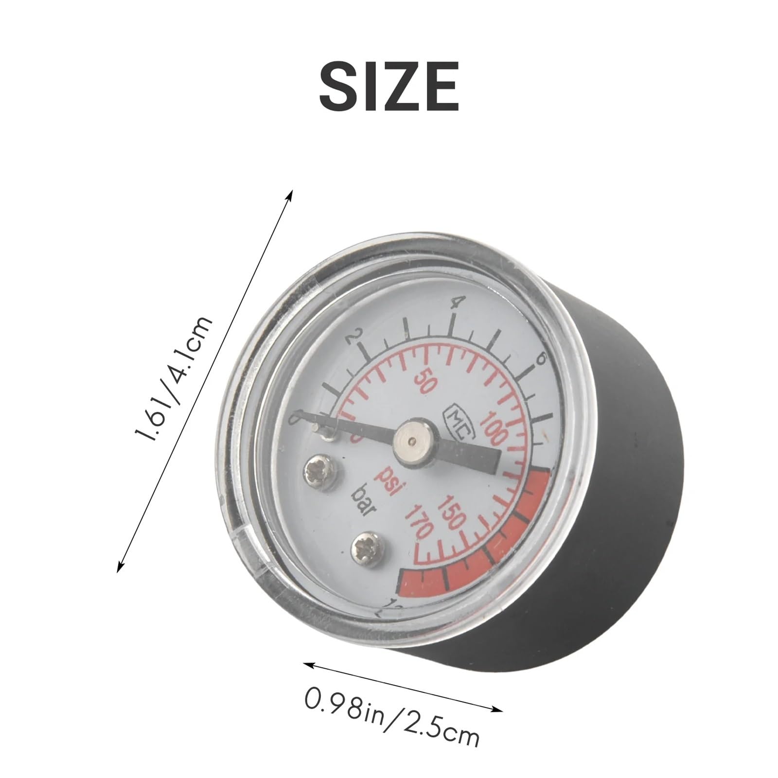 0-12 bar 0-170 psi, gwint 10 mm, pompa powietrza, ciśnieniomierz, kompresor, manometr
