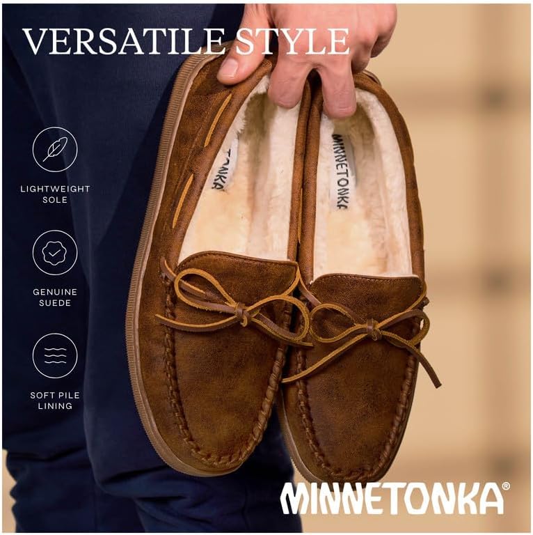 Minnetonka Men's Pile Lined Hardsole Slipper - Image 6