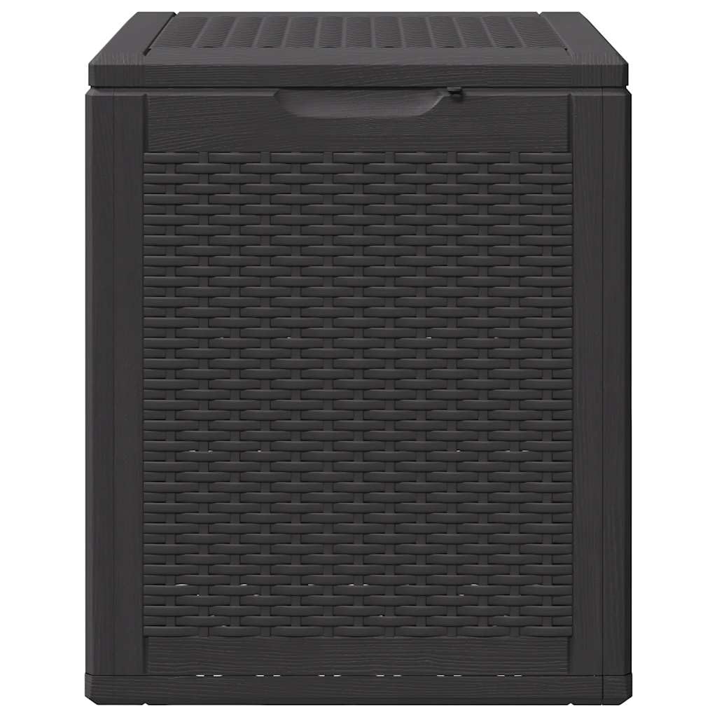 Garten-Aufbewahrungsbox 90 L Schwarz PP Rattan wetterfeste Kunststoffbox für Terrasse Balkon Garten mit Stauraum für Kissen Polster und Grillzubehör