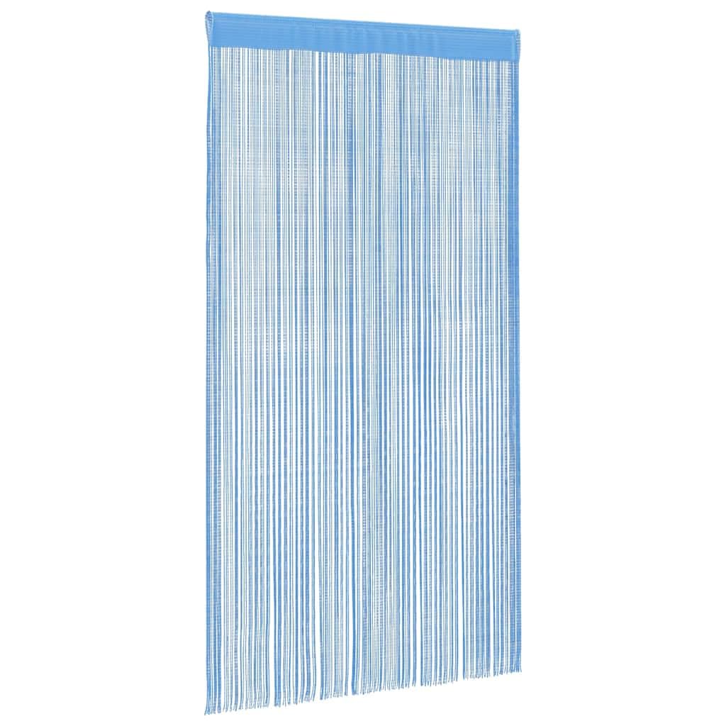vidaXL Tende a Filo 2 pz Azzurro 140x250 cm, Tenda a Frange, Tenda a Tasca con Asta, divisorio, Tenda a Corda per Porte, Tenda a Filo