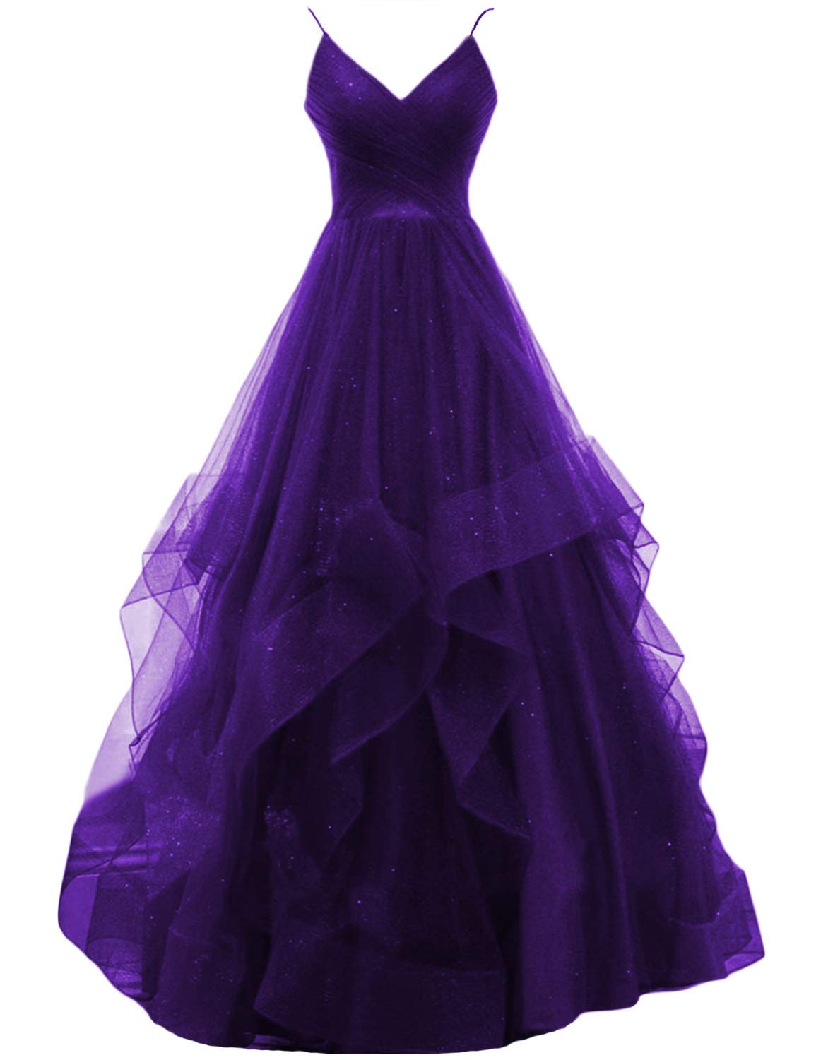 glitter prom dresses 2021 Long Prom Dress 2021 Light Sky Blue Satin Glitter Tulle Skirt Custom Color / 14