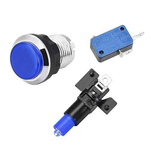 Miniatura 9 de uxcell Botón pulsador de juego 1.299 in redondo 12V LED iluminado interruptor de botón con micro interruptor para videojuegos arcade verde 6 unids