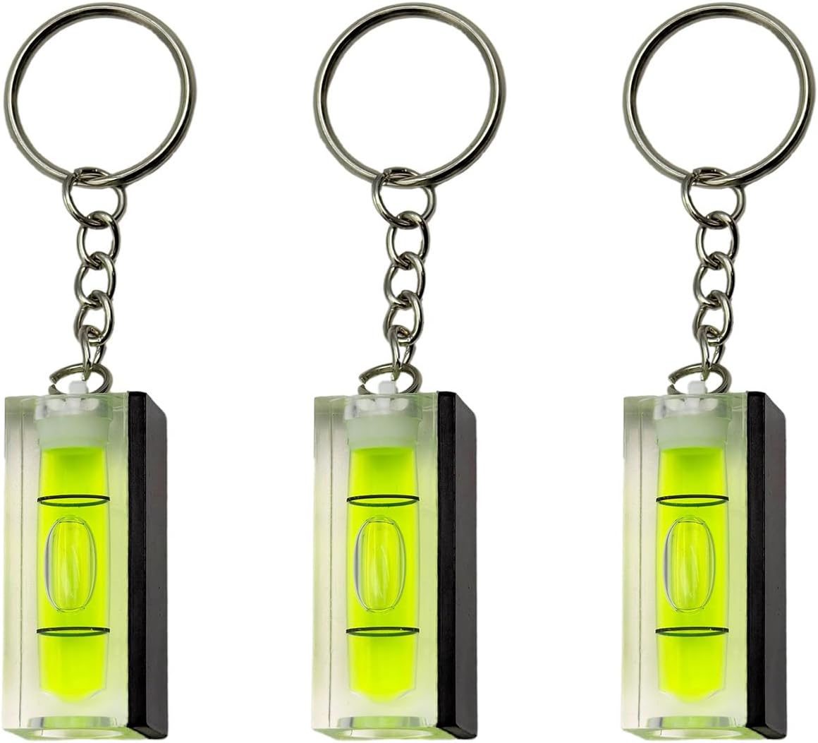 3Pcs Magnetic Mini Bubble Level with Keychain of Interior Decoration– 40mm×17mm×15mm Pocket-Sized Precision Tool for Construction, Woodworking & Picture Hanging Mark Measuring Instruments
