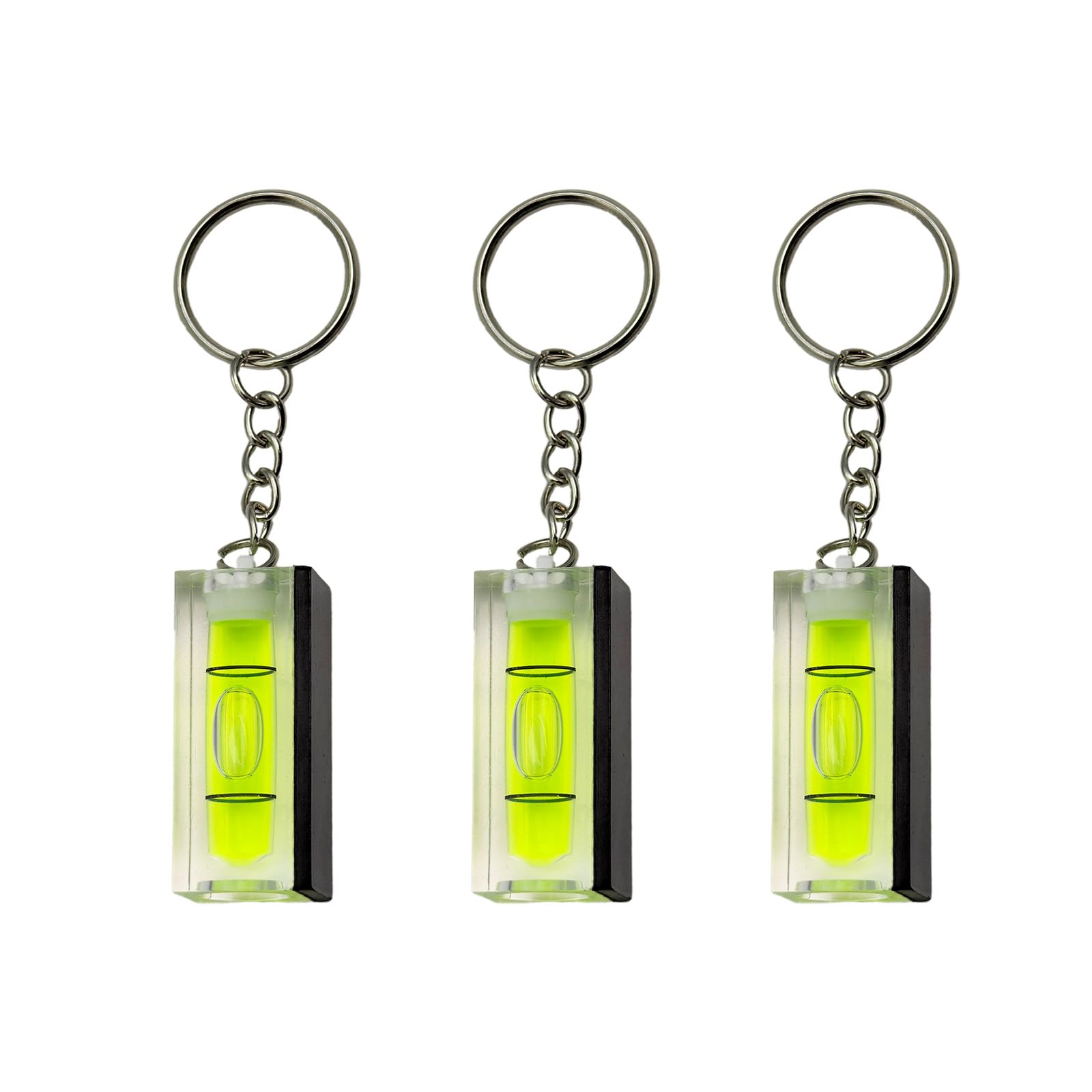 3Pcs Magnetic Mini Bubble Level with Keychain of Interior Decoration– 40mm×17mm×15mm Pocket-Sized Precision Tool for Construction, Woodworking &