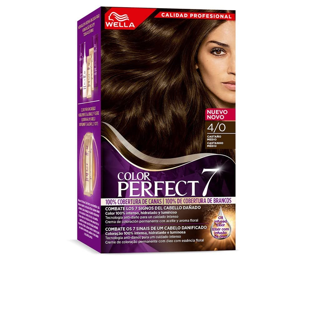 Wella Color Perfect - Tinte de Coloración Permanente para un Cabello Hidratado y Luminoso - Tono Castaño Medio