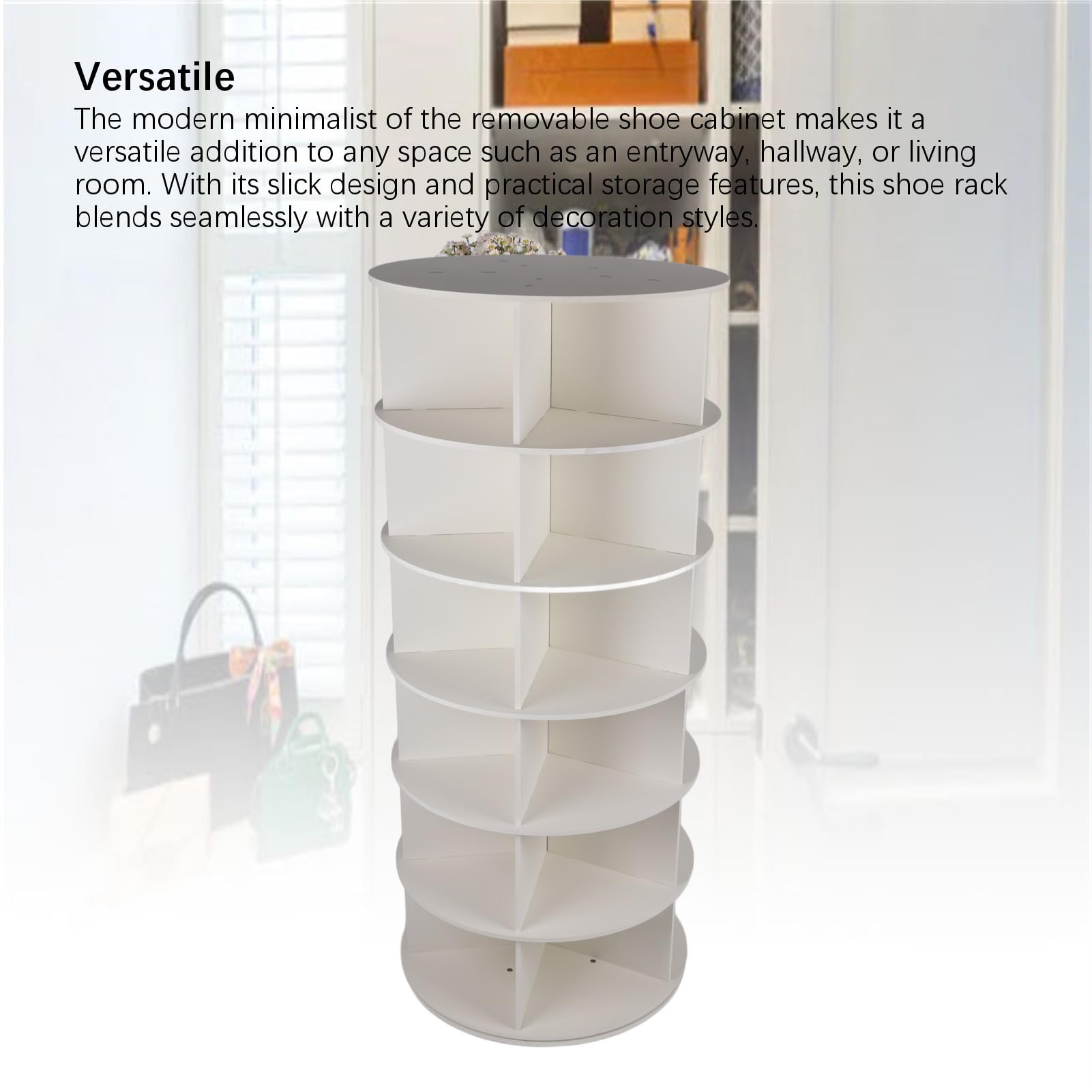 Ausla 6 -stufig Rotierende Schuhregal, Multifunktionaler Schuhspeicher -Rack für Eingangszimmer, 360 Grad Revolvierender Schuhorganisator, Schlankes Design (6 Schichten)