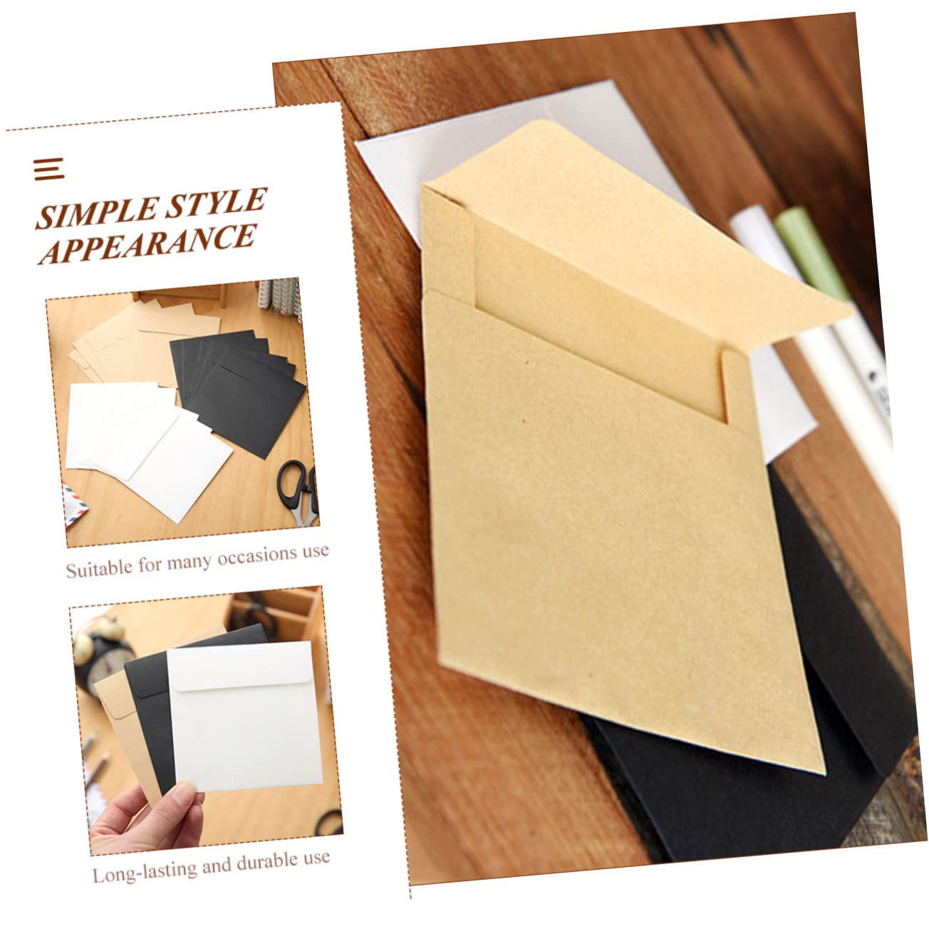 STOBOK 200 Stk Kraft-Umschlag Umschläge envelope braune Kraftpapiertüten kleine Päckchen Rückseite aus Kraftpapier Pergamentpapier leere Pakete Münzpakete Postkarte Briefmarke Geldbörse