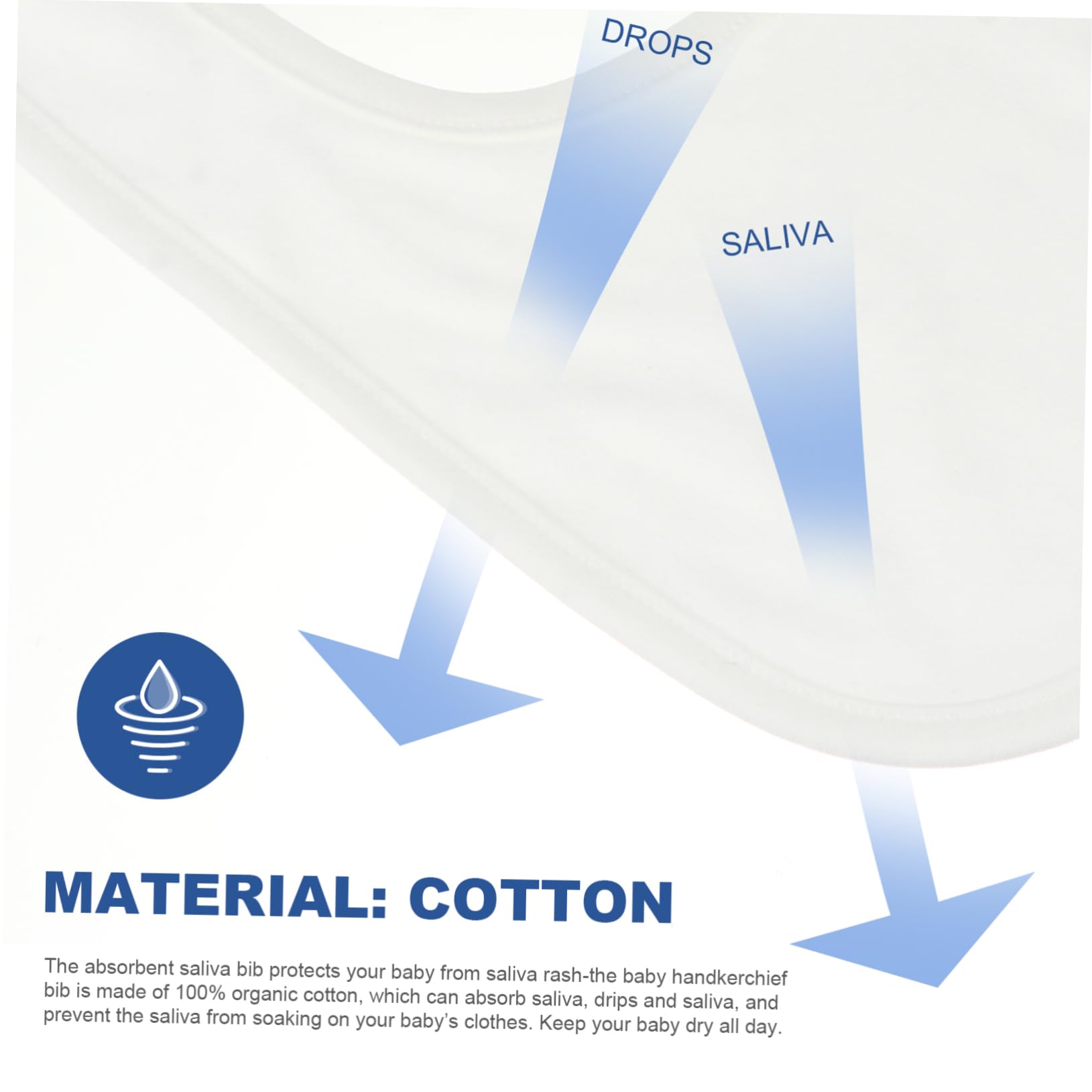 8 pièces Bavoirs Unisex pour Coton Absorbant avec Boutons Pression pour Éviter Écoulements et Protéger Vêtements Lors de Alimentation Dentition