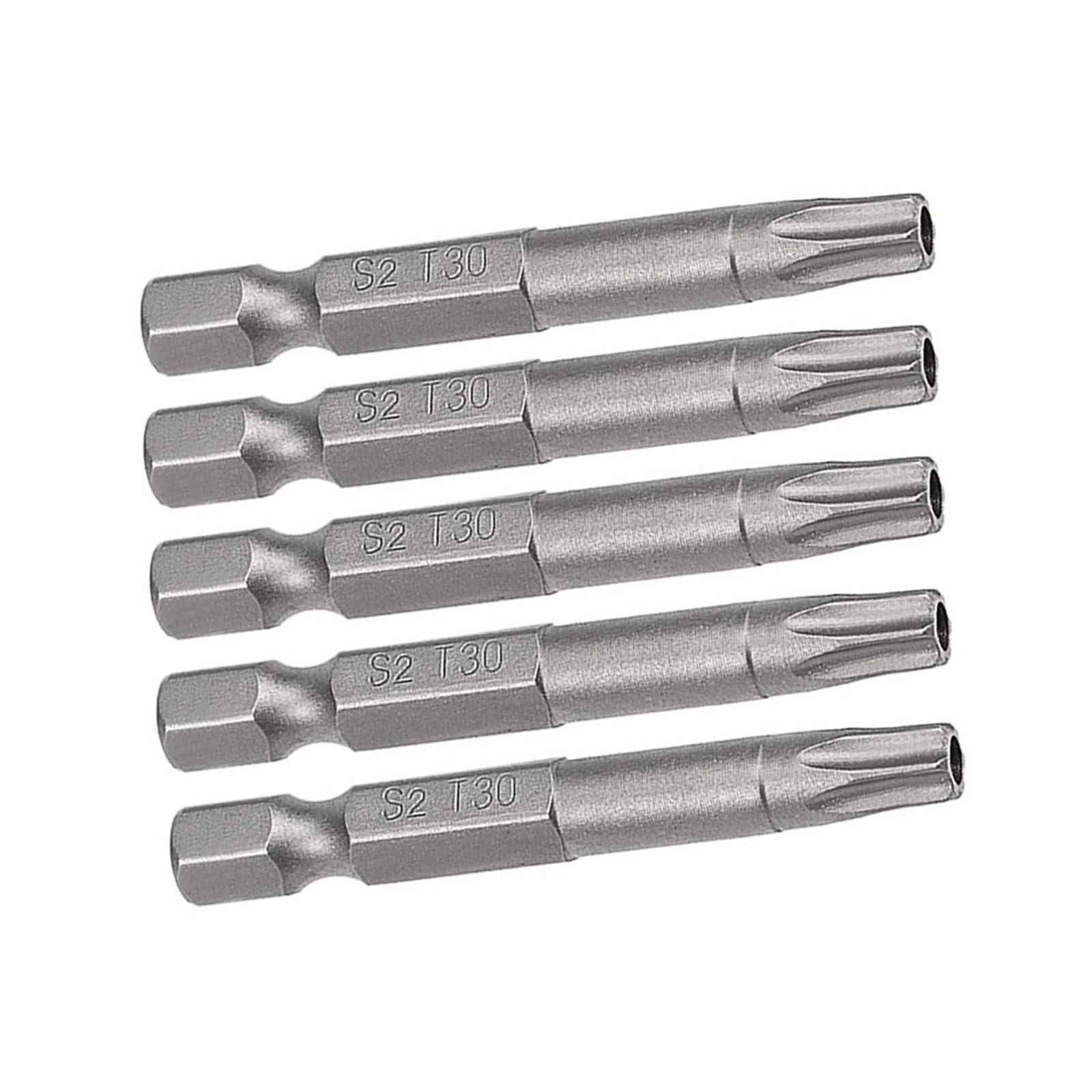 MACHSWON 5 Pcs T30 Magnetic Torx Screwdriver Bits, 1/4 Inch Hex Shank 2-inch Length S2 Security Tamper Proof Screw Driver Kit Tools