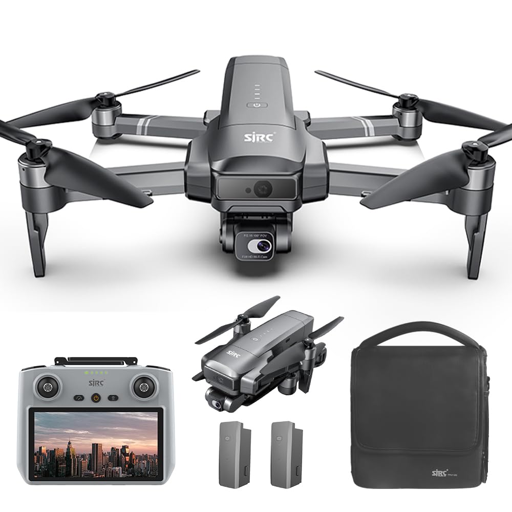 X-Verse SJRC F22 S2+ XR Drones with Camera for Adults 4K, RC Screen, 6KM RC Distance, 2 Axis Gimbal +EIS+Repeater, Professional Drone with Obstacle Avoidance, 2 Batteries for 80min Max Flight Time