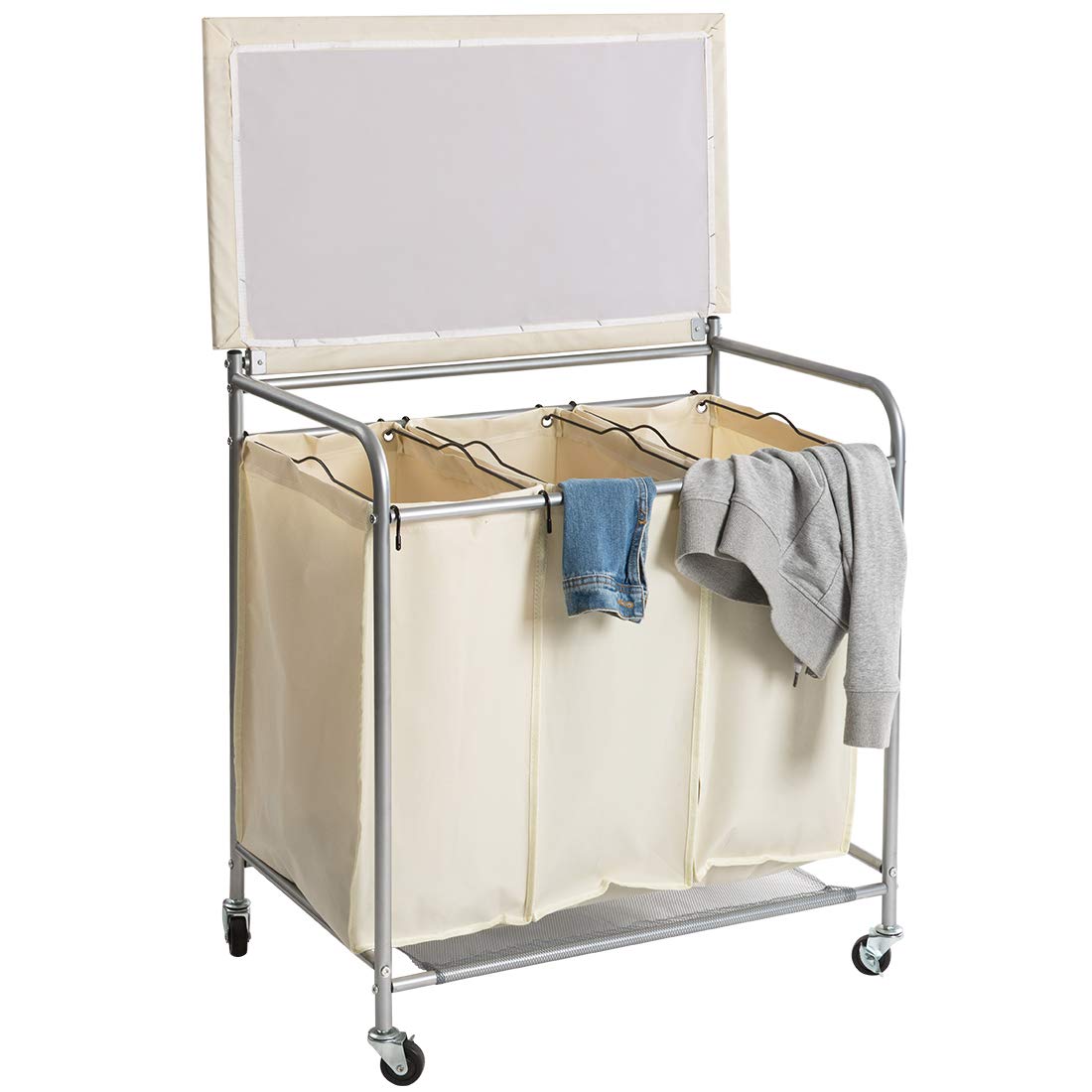Marble Field 3Bag HeavyDuty Rolling Laundry Sorter Laundry Cart with