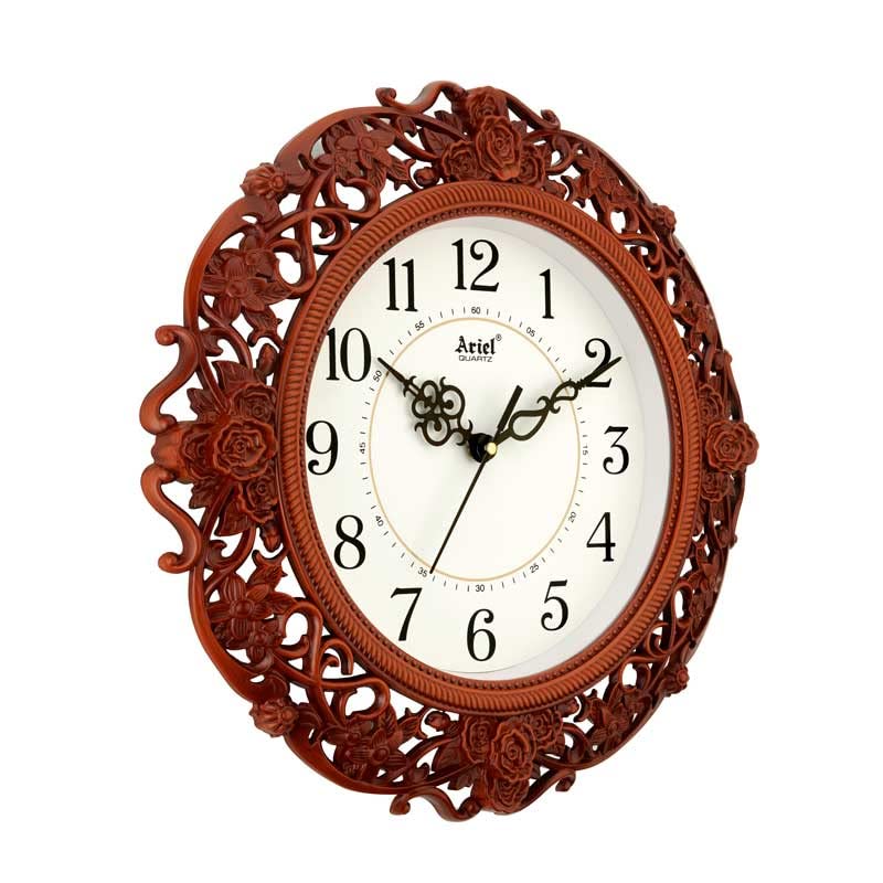 Image of Classic Designer Brown Clour Wall Clock with Size 37cm x 37cm