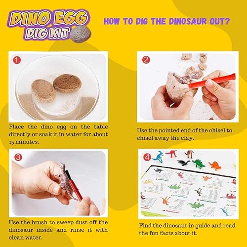 Miniatura 3 de Último Huevos de dinosaurio, kit de excavación de huevos de dinosaurio, juguetes de dinosaurio, excavación de huevos de Pascua, descubre 12