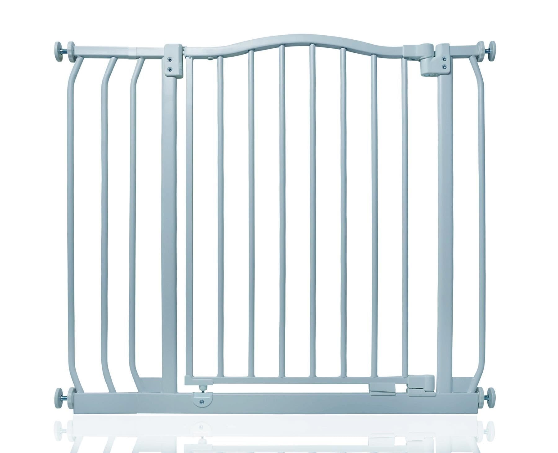 Safetots Matt Grey Curved Top Safety Gate, 80Cm - 89Cm, Pressure Fit Stair Gate, Baby Gate For Doors Hallways And Spaces, Safety Barrier, Easy Installation