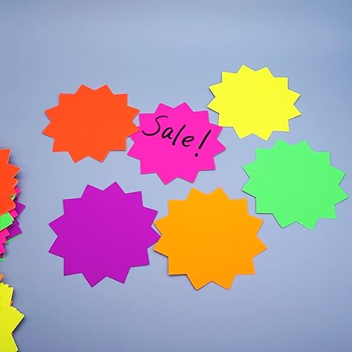 Miniatura 4 de 60 letreros de 5 x 6.6 pulgadas para venta al por menor, letreros de precios de venta de garaje, suministros de venta de patio, recortes en forma de