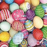 20 Servietten Ostereier in kunterbunten Farben als Tischdeko für den Frühling und Ostern 33x33cm