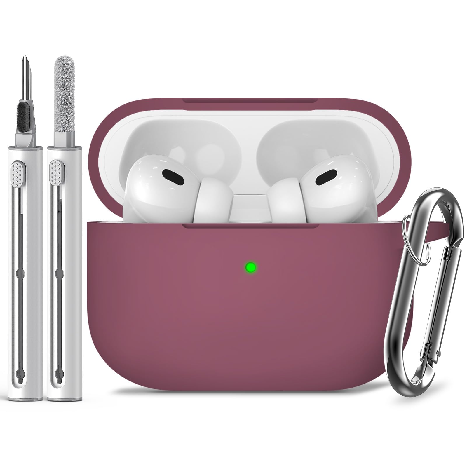 Inesore Compatible with AirPods Pro 3 Case with Cleaning Kit, Silicone Protective Case Cover for Apple Air Pods Pro 3rd (2025), Unisex Design - Black — view 95