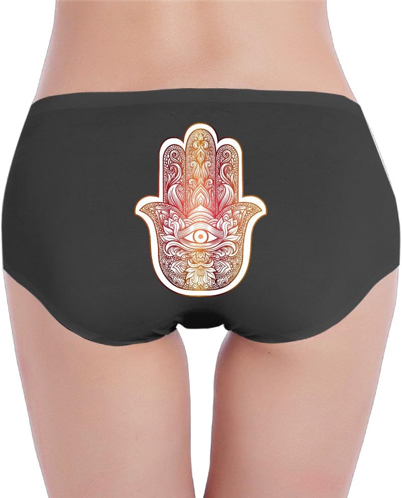 Hamsa Hand Womens Sexy Underwear Cherished Printed Cotton Low Waist Underwear
