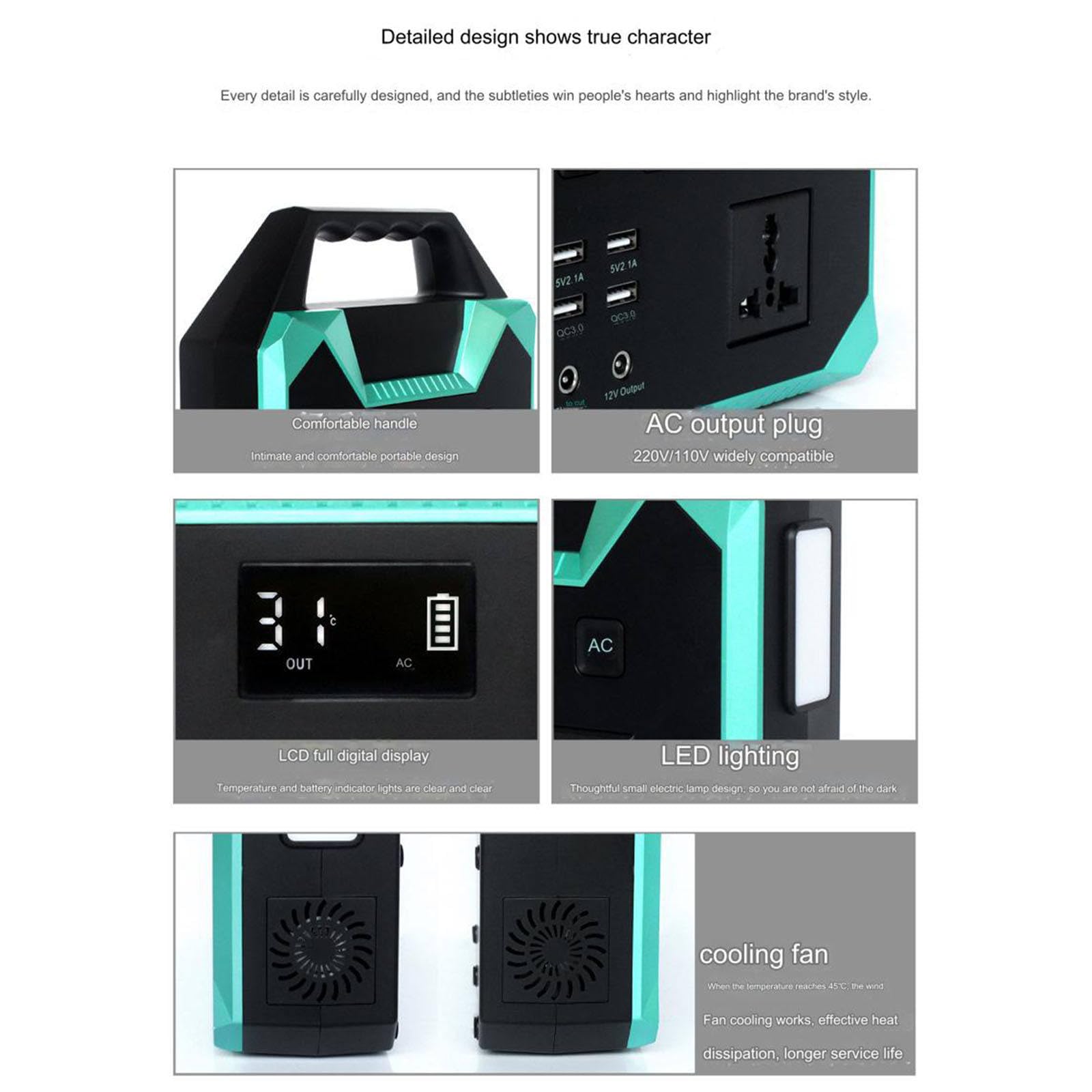 Alimentation de Secours Portable 40 800 mAh pour Voiture, téléphone Portable et Ordinateur Portable, utilisable à la Maison ou en extérieur (220 V).