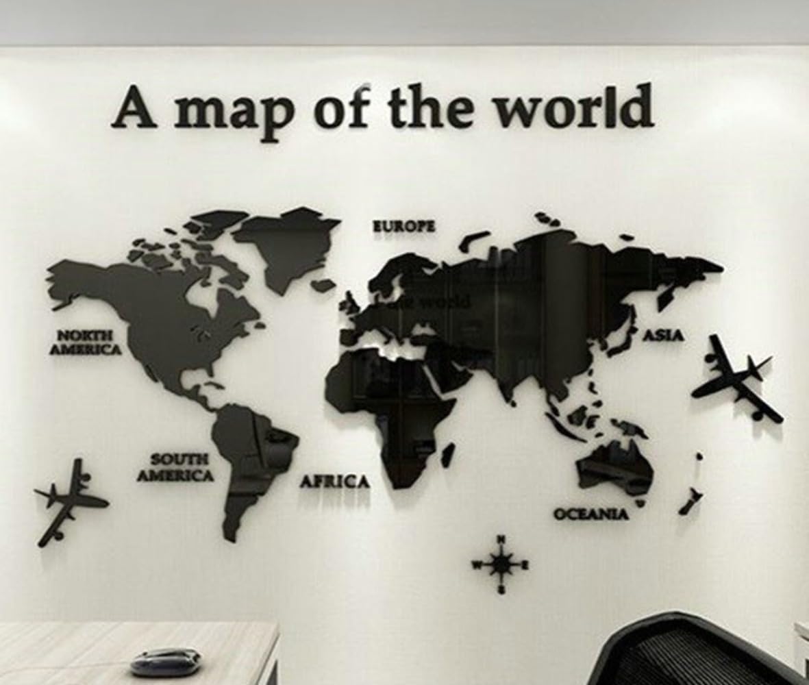 HCOSBIN ナチュラル 世界地図オフィス リビング ルーム ホームスクール背景壁装飾 壁の装飾、 | ビスタプリント州と首都を含