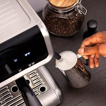Cafetera Express con Brazo con Doble Salida Power Espresso 20 Bares Barista Cream, 1550 W, Depósito de Café en Grano 250g, Molinillo 30 Niveles, Thermoblock, Depósito Agua 2.5 L, Acero Negro5