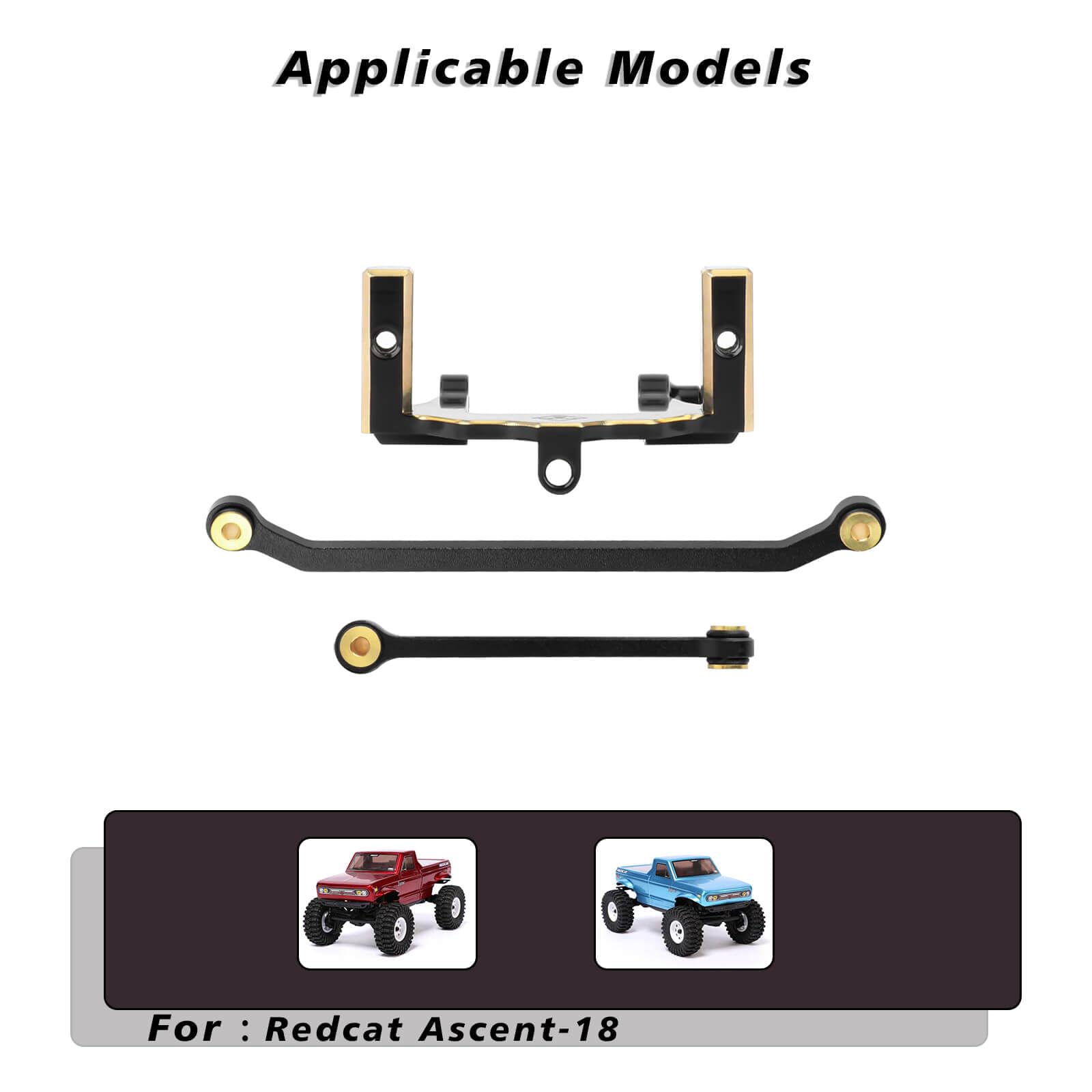 FEDCO Redcat Ascent 18 Brass Servo Mount with Steering Links for Redcat Ascent 18 Upgrade Parts 1/18 RC Crawler