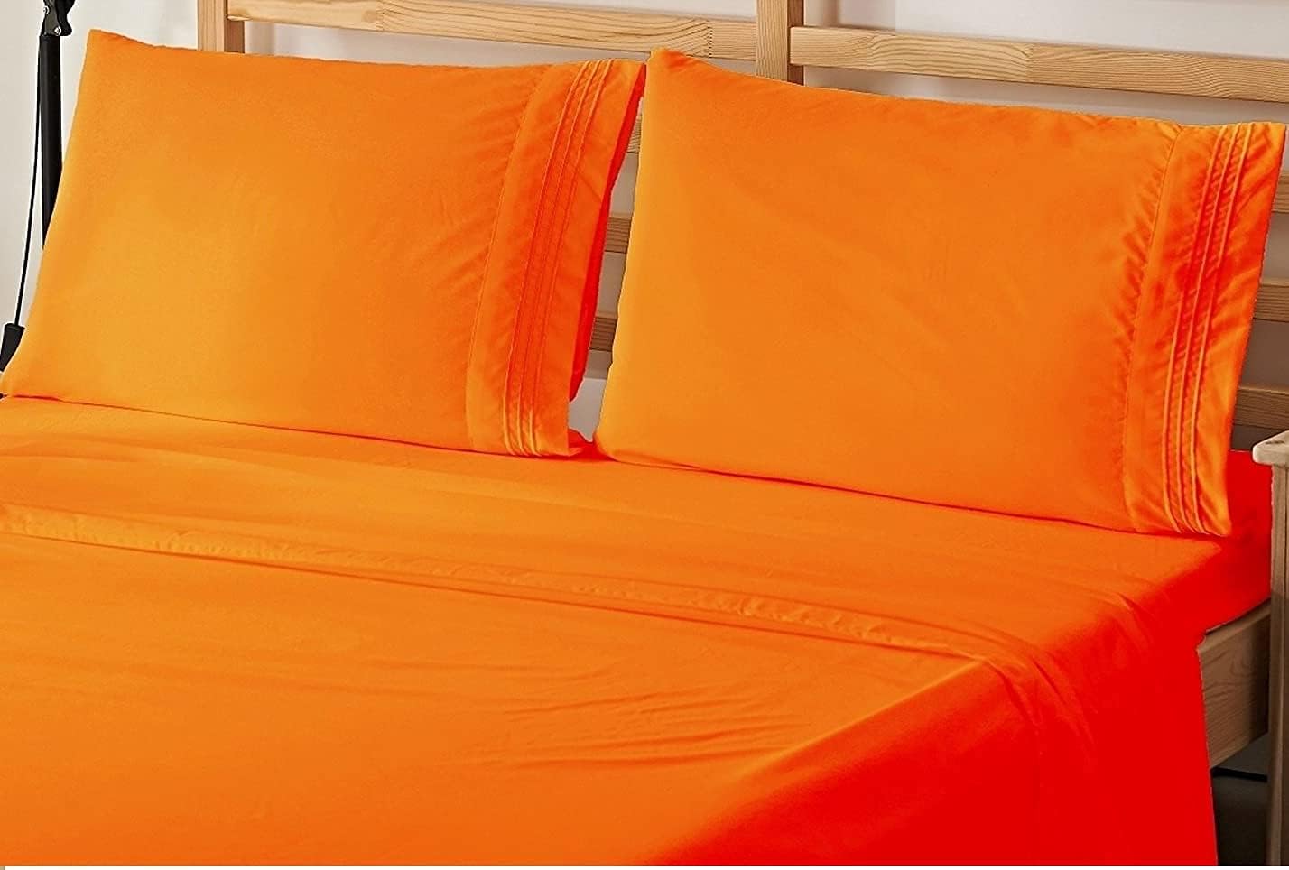 Elegant Comfort 4-Piece Bed Sheet Bedding Set! Luxury Softness 1500 Premier Hotel Quality Wrinkle Free with Deep Pockets, Queen, Flame Orange