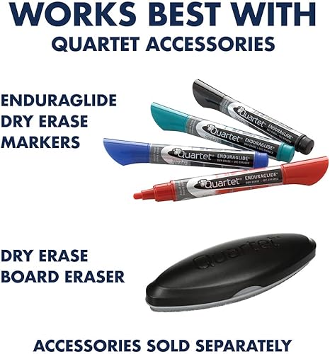 Vista 15 de Quartet Caballete, magnético, 5.9 ft x 3.9 ft, reversible, pizarra blanca/rotafolio, presentación móvil Prestige 2, marco de grafito (ECM64P2)