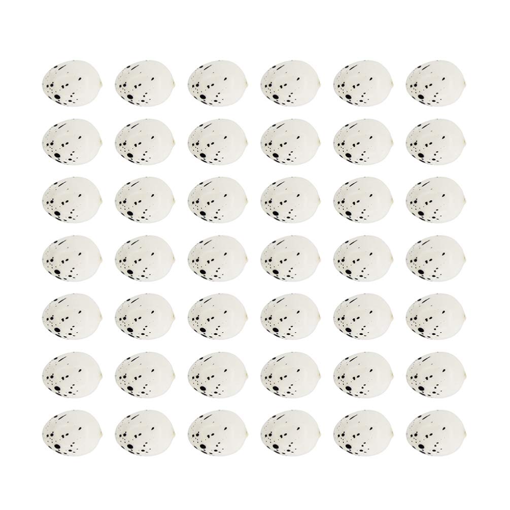 Amosfun 50pcs Artificial Bird Eggs Speckled Fake Foam Eggs DIY Crafts Prop for for Easter Party Wedding Micro-Landscape Home Decoration