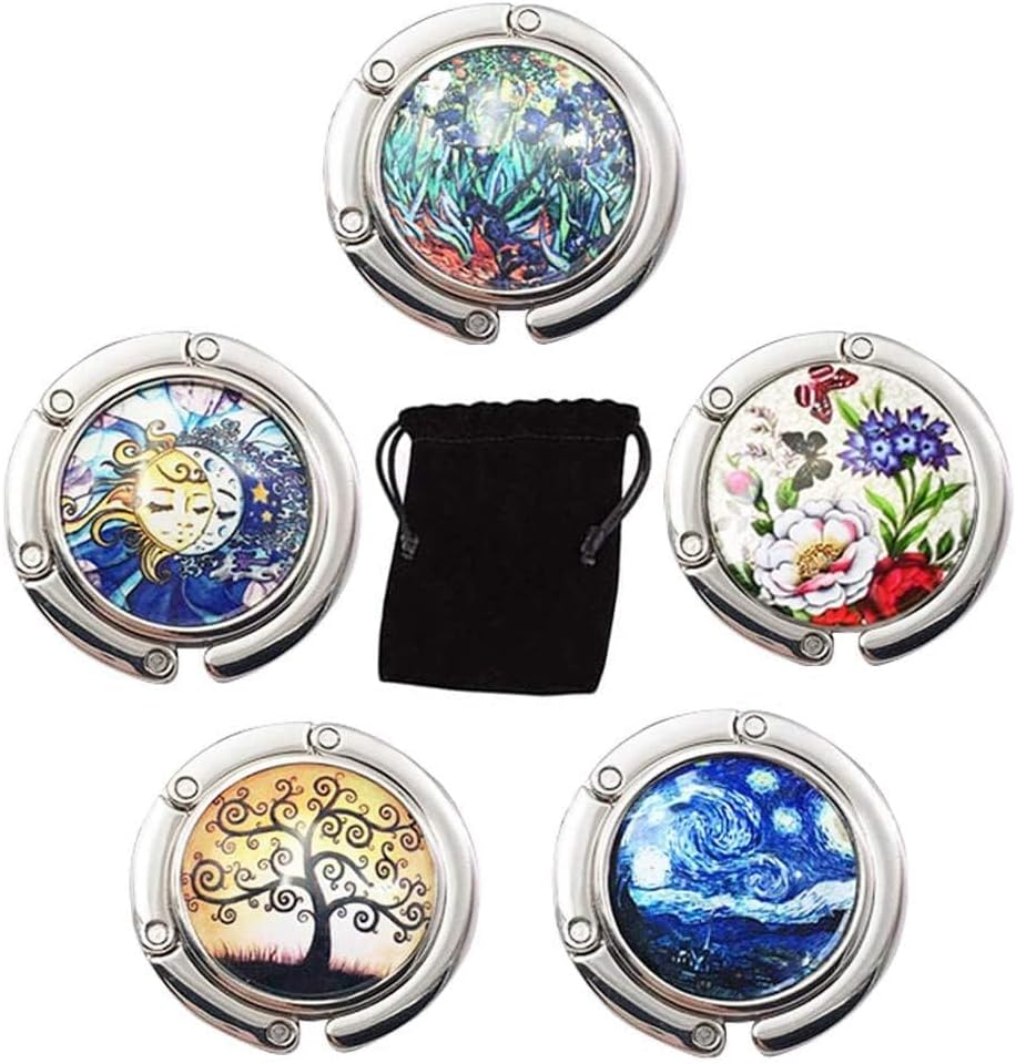 FOME Handbag Hanger, Set of 4 Foldable Purse Hook Purse Table Hook