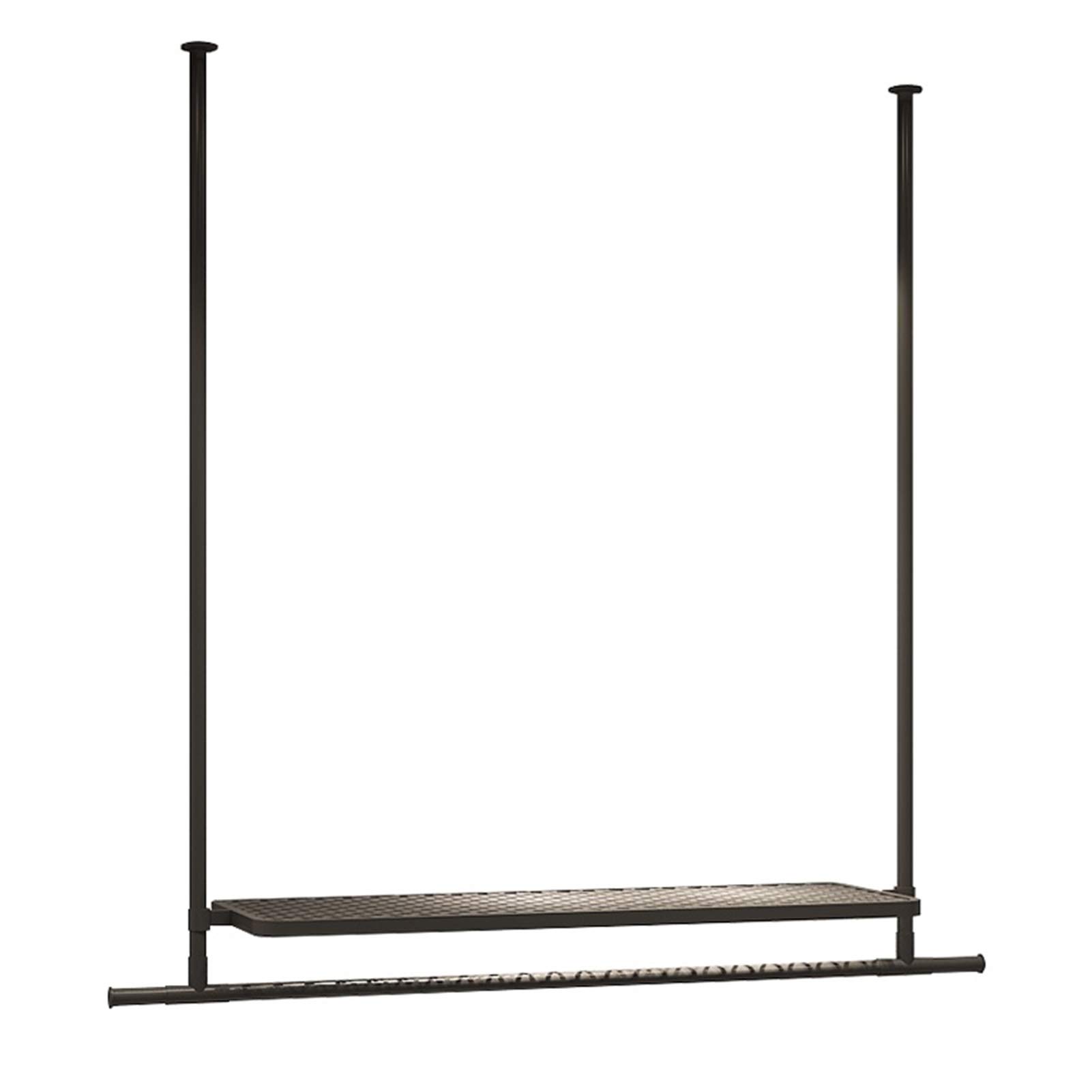 Sufitowy wiszący wieszak na wieszaki, metalowy wieszak na ubrania, szafa na ubrania, wieszak na ręczniki w łazience, do korytarza-sypialni-sklepu detalicznego/srebrny/D